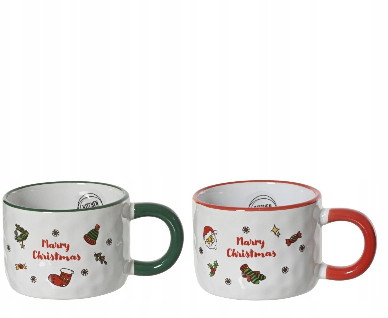 Kubek świąteczny porcelanowy czerwony zielony 250ml 1szt