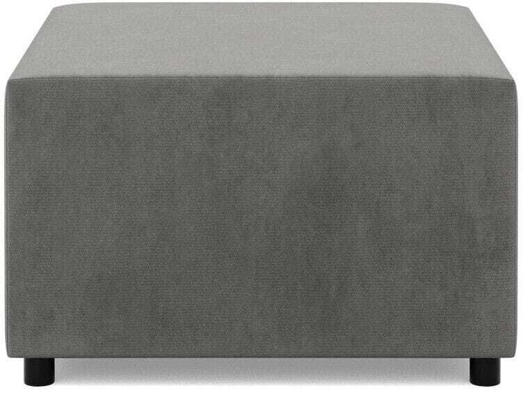 Pufa do salonu, podnóżek, BLOM, velvet, 71x71x40 cm, jasny szary