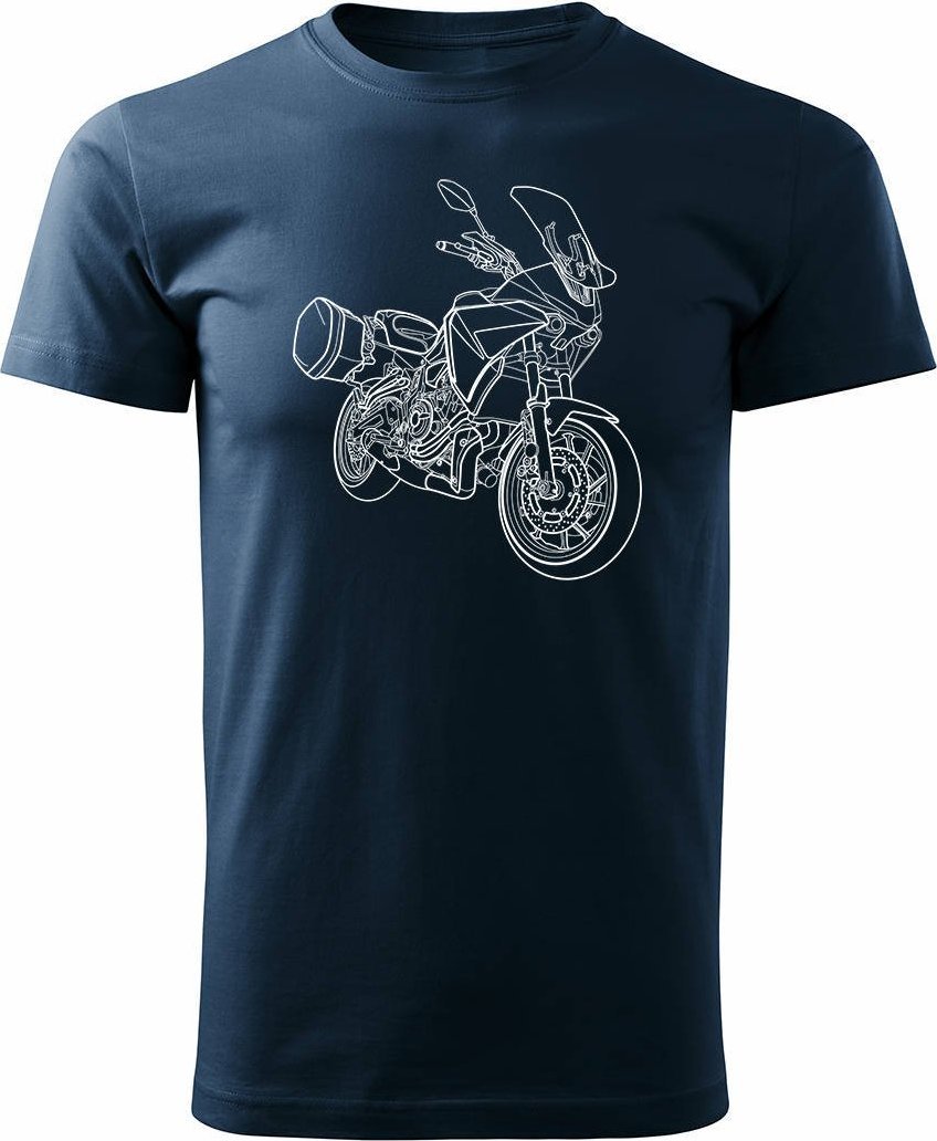 Topslang Koszulka motocyklowa z motocyklem na motor Yamaha Tracer 7 700 męska granatowa L