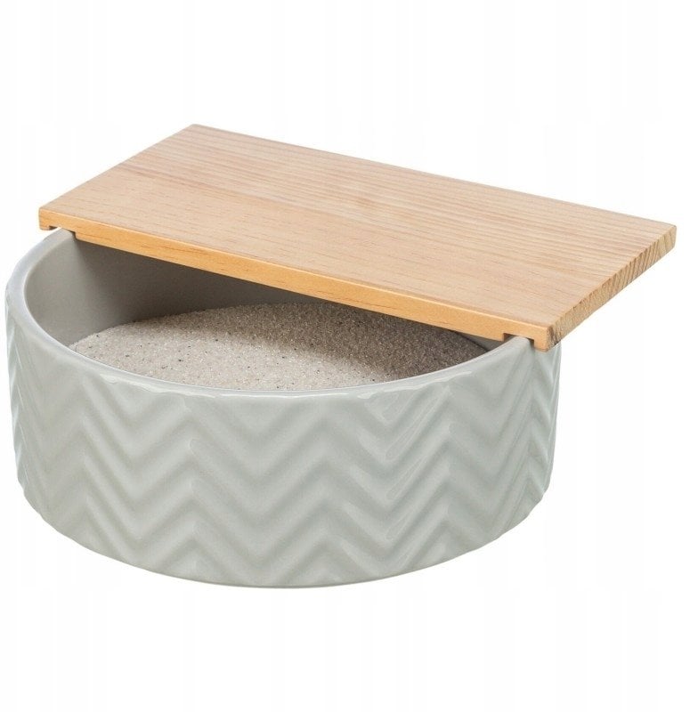 Basen do kąpieli piaskowych, dla myszy/chomików, ceramika/drewno, 20 cm/21 x 8 cm