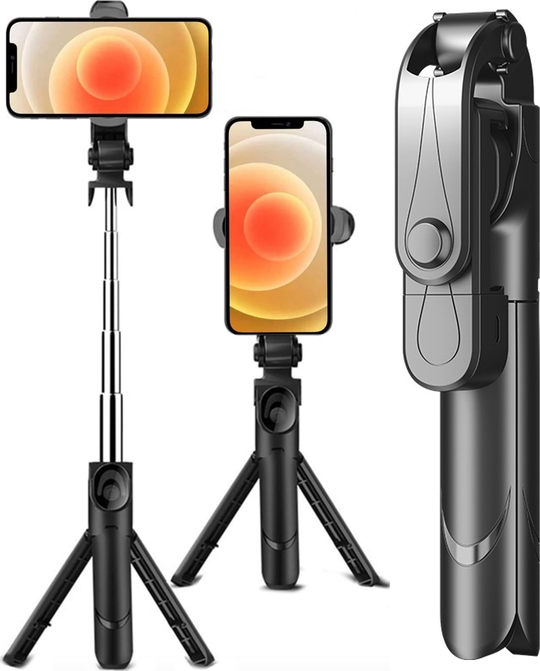 Selfie stick Alogy Selfie stick statyw Tripod uchwyt na telefon Alogy Trójnóg kijek do zdjęć selfie pilot Bluetooth 360 Czarny