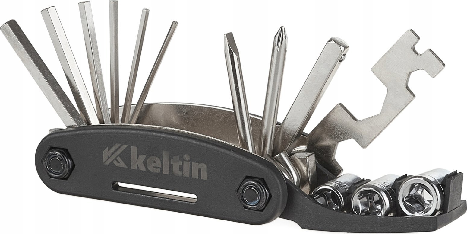 KELTIN Zestaw wzmocnionych niklowanych kluczy rowerowych 16w1 (100)