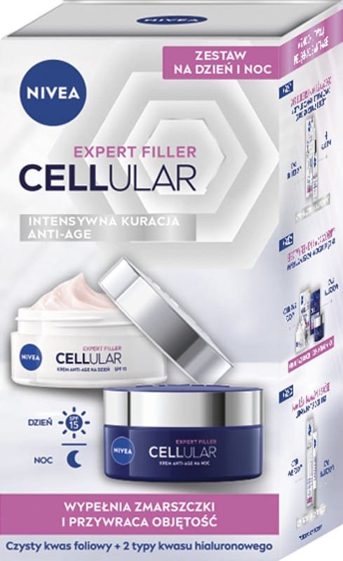 NIVEA EXPERT FILLER CELLULAR Zestaw prezentowy Intensywna kuracja Anti - Age Krem na dzień + Krem na noc