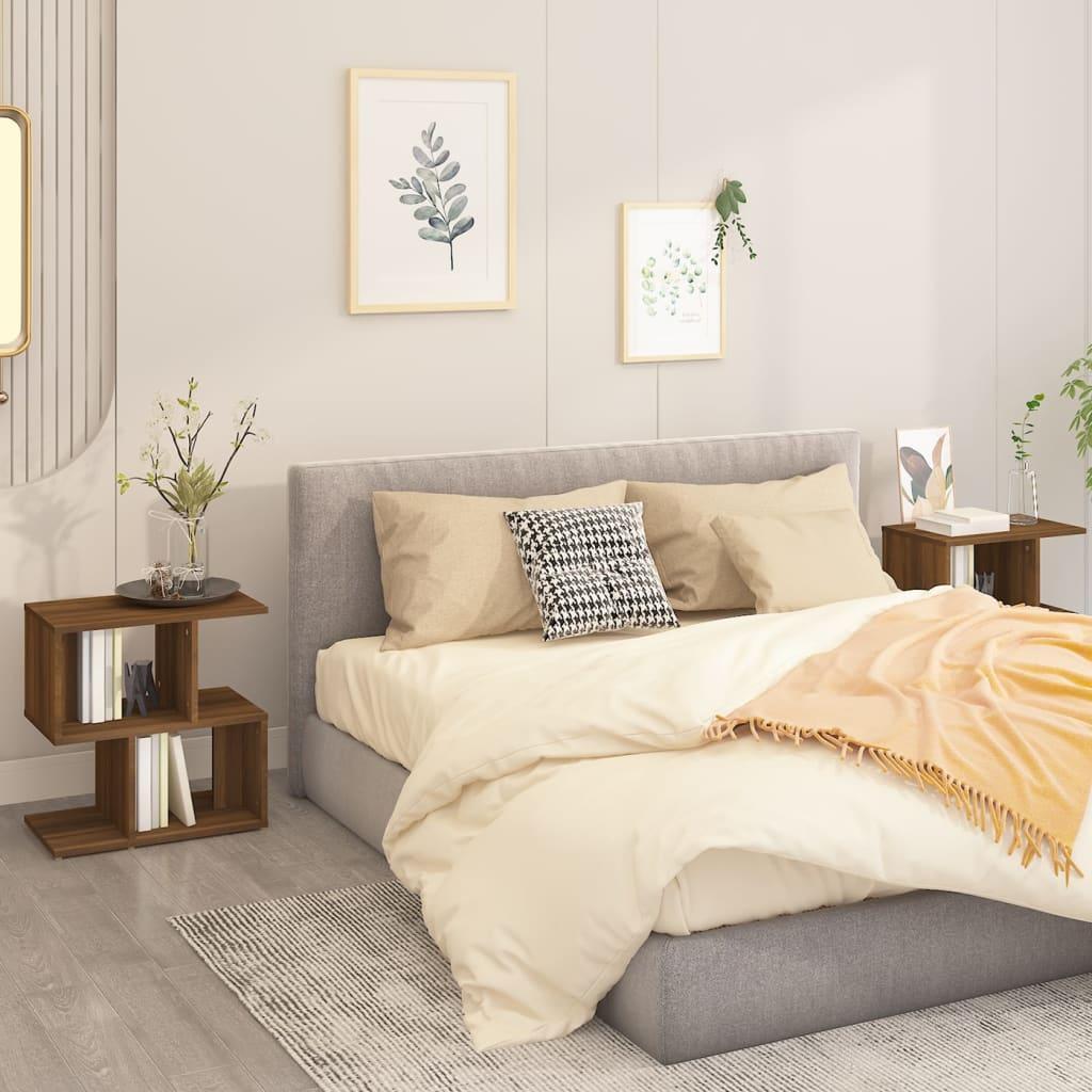 vidaXL vidaXL Szafki nocne, 2 szt., brązowy dąb, 50x30x51,5 cm