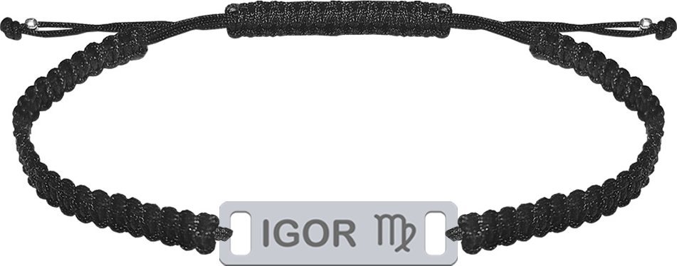 Radziszewska Jewellery Bransoletka Męska z GRAWEREM blaszka srebro makrama GRAWER GRATIS