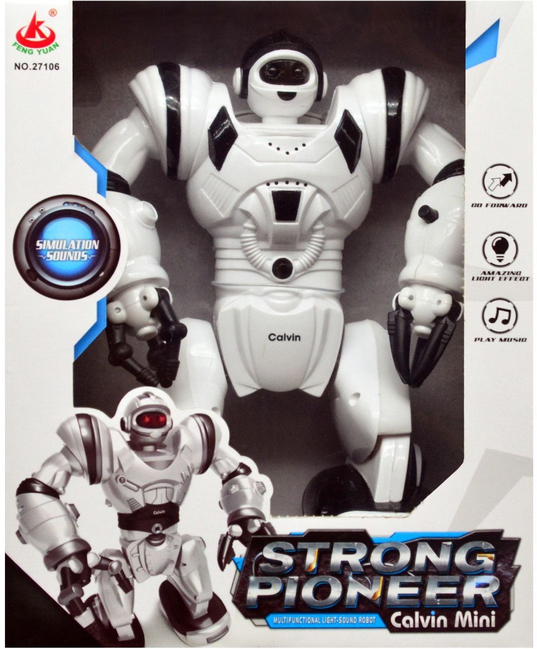 Interaktywny robot w kolorze białym - funkcje ruchowe, dźwiękowe i świetlne