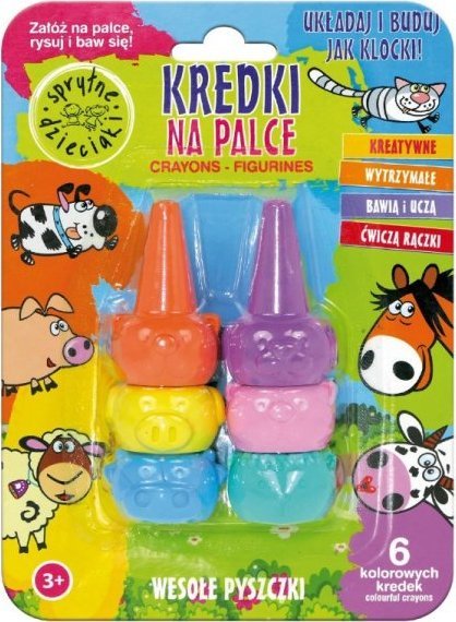 Sprytne Dzieci Kredki na palce Wesołe Pyszczki