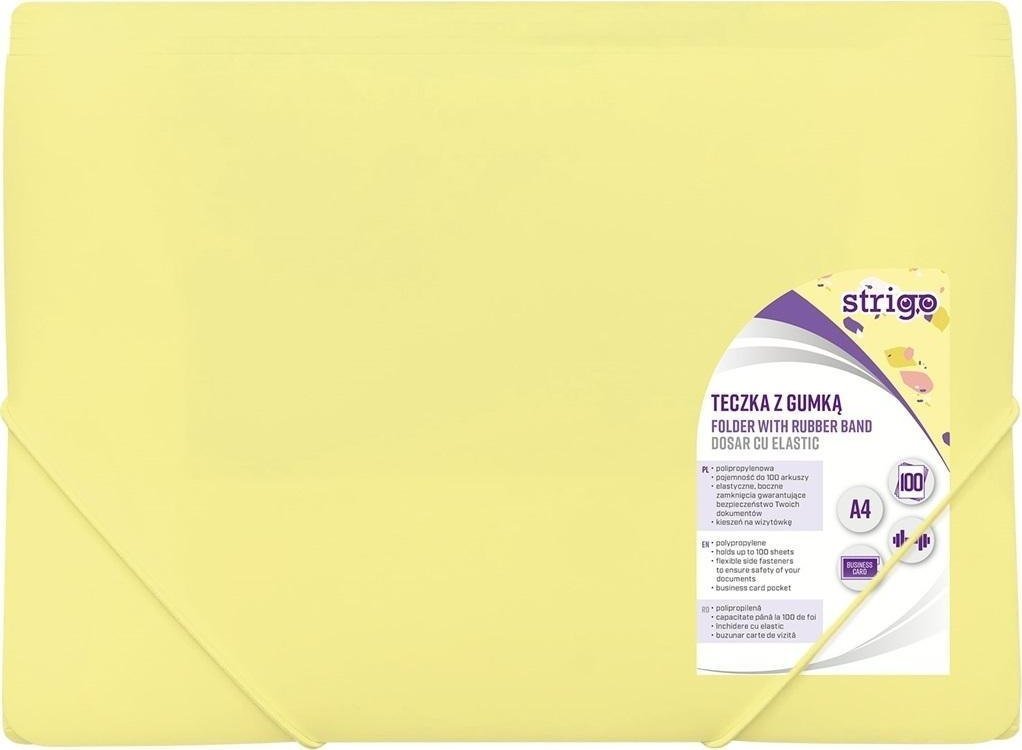 Strigo TECZKA Z GUMKA A4 PP PASTEL ZOLTA
