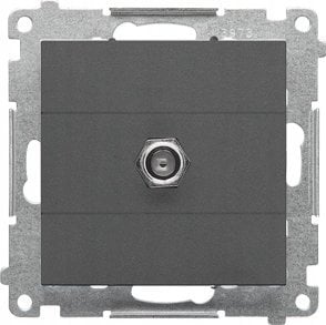 Kontakt-Simon Gniazdo antenowe typu F Kontakt-Simon 55 TASF1.01/116 pojedyncze moduł. Do instalacji indywidualnych grafitowy mat