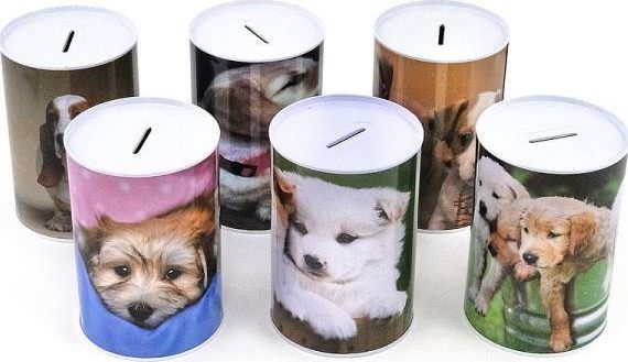 Adar Skarbonka metalowa puszka pieski 3/485327 cena za 1 szt