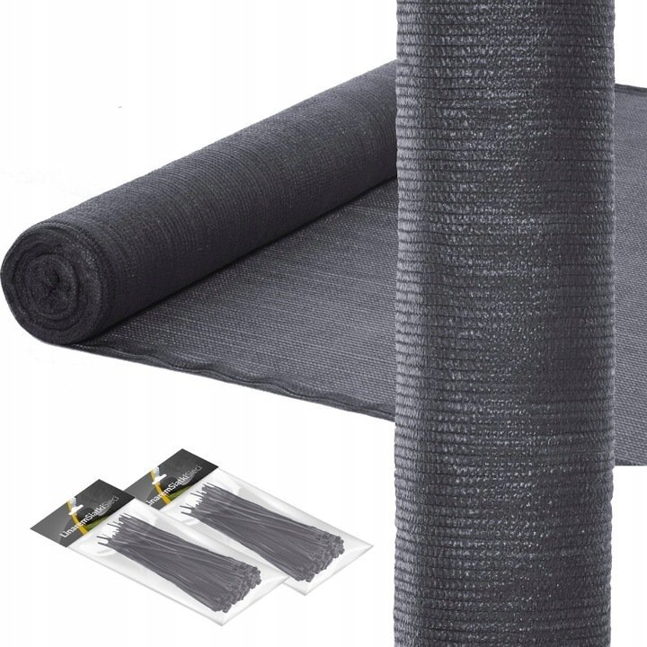 Linarem SiatkiSieci SIATKA CIENIUJĄCA 1,2x50m OSŁONA MASKUJĄCA NA OGRODZENIE PŁOT 75% GRAFITOWA