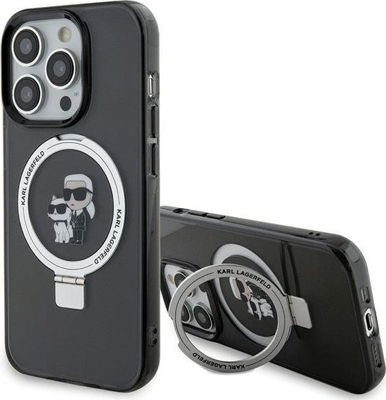 Karl Lagerfeld Karl Lagerfeld KLHMP15LHMRSKCK iPhone 15 Pro 6.1" czarny/black hardcase Ring Stand Karl&Choupettte MagSafe