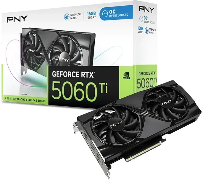 Karta graficzna PNY GeForce RTX 5060 Ti Overclocked Dual Fan 16GB GDDR7 DLSS4 (VCG5060T16DFXPB1-O)