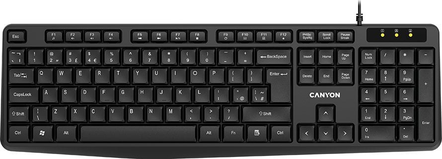 Klawiatura Canyon CANYON Klawiatura przewodowa KB-1 Czarna