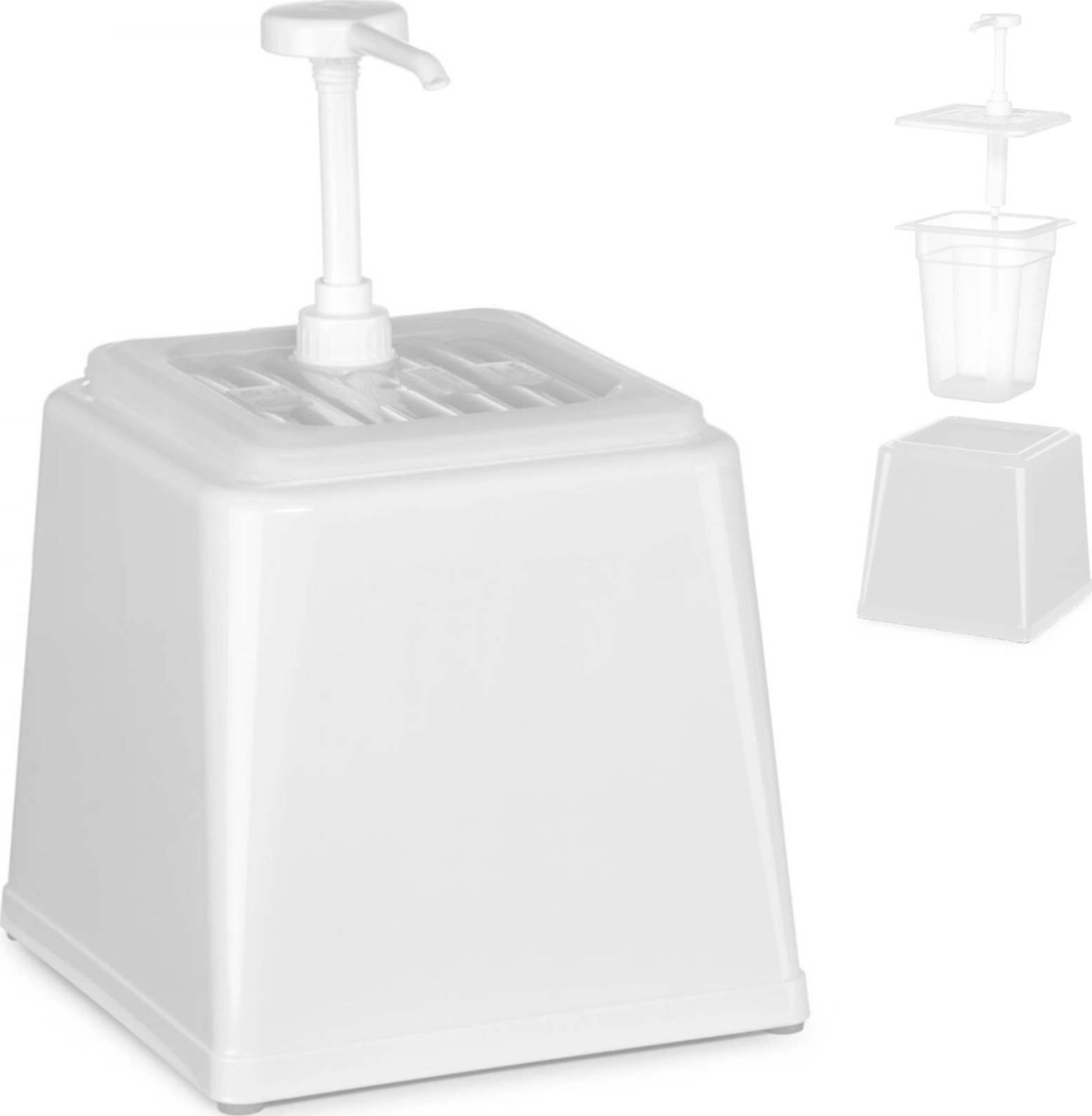 Hendi Dyspenser dozownik do sosów majonezu z pompką 2.5 l biały - Hendi 203545 Dyspenser dozownik do sosów majonezu z pompką 2.5 l biały - Hendi 20354