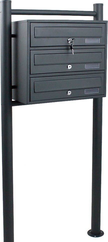 Bituxx SKRZYNKA POCZTOWA LOKATORSKA 3 GRAFITOWA STAL NIERDZEWNA