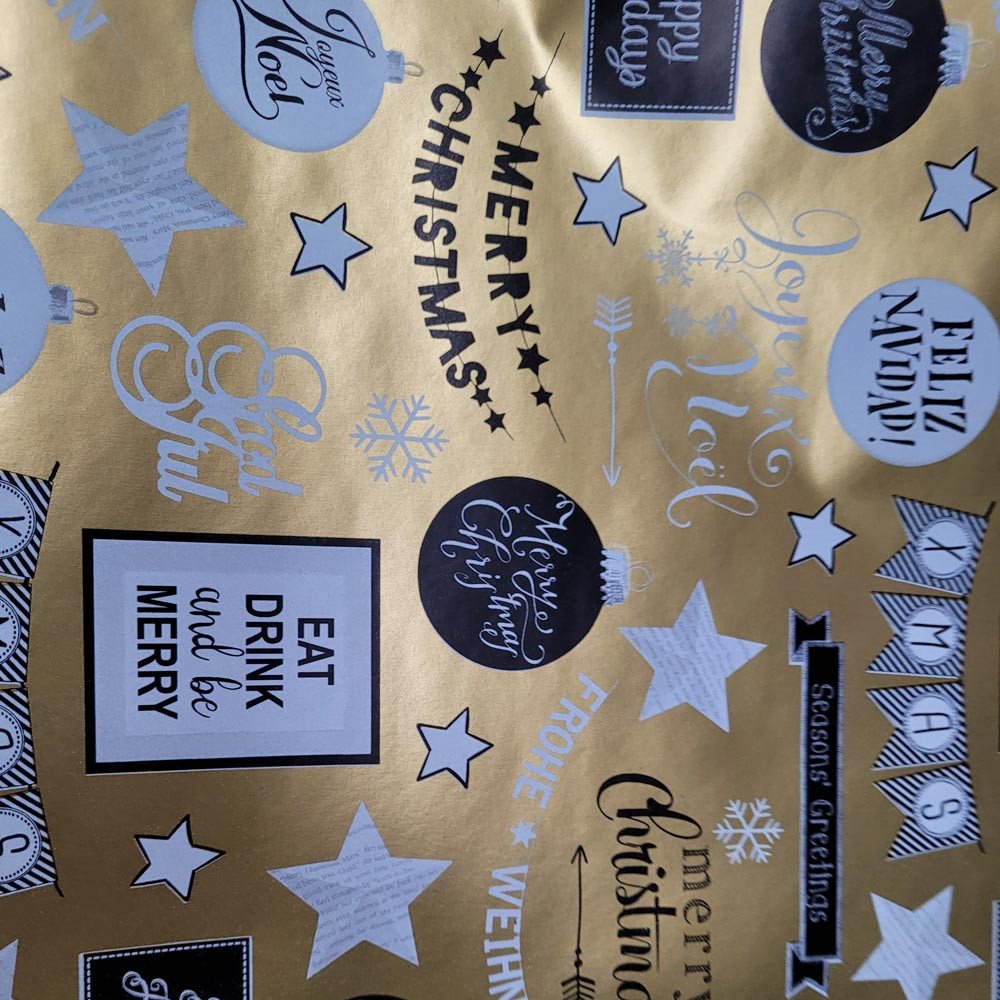 Papier złoty do prezentów 57cmx25m 25m111