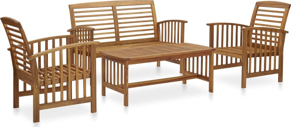 vidaXL 4-cz. zestaw wypoczynkowy do ogrodu lite drewno akacjowe VidaXL