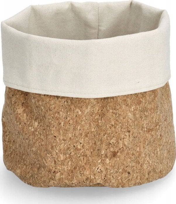 Zeller Koszyk do przechowywania z korka i bawełny, Ø 20 x 20 cm