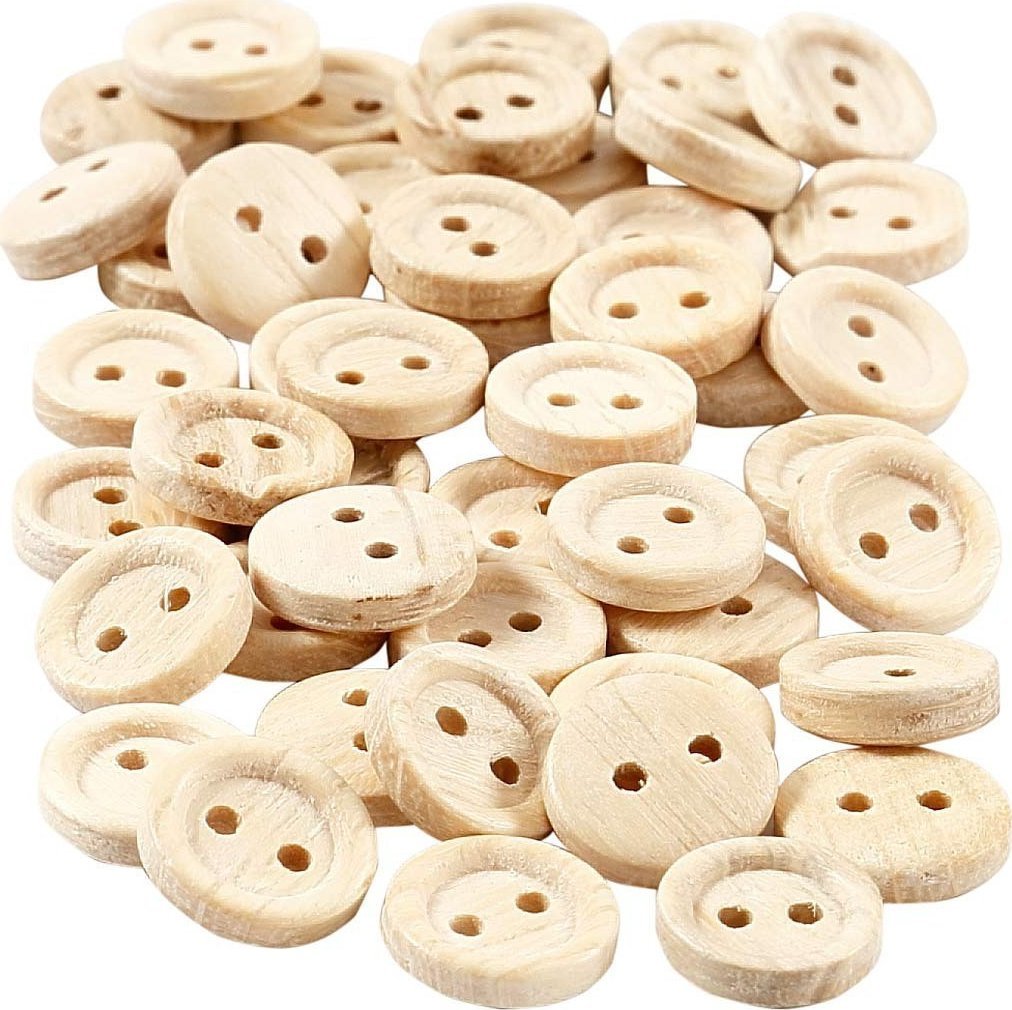 Drewniane guziki D: 11 mm, 50 szt.