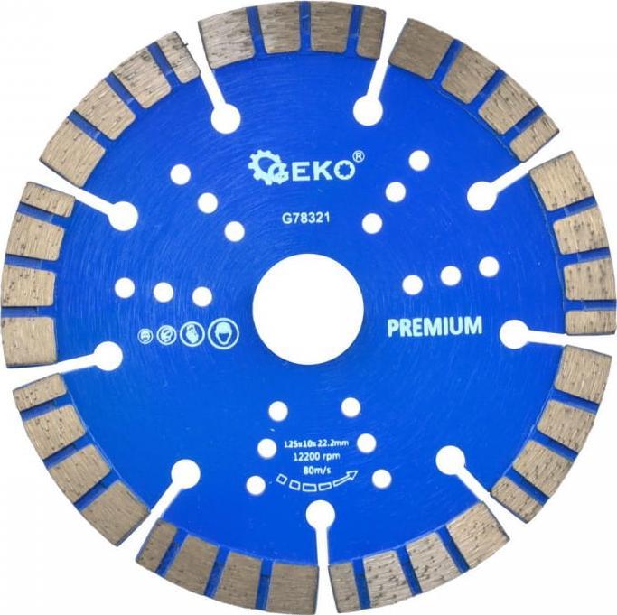 Geko TARCZA DIAM.125X10X22,2MM TURBO GEKO PREMIUM BY LASER(100) G78321 GEKO