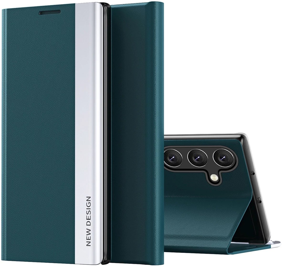 SLEEP CASE PRO ETUI DO SAMSUNG GALAXY S25 Z KLAPKĄ I PODSTAWKĄ - ZIELONE