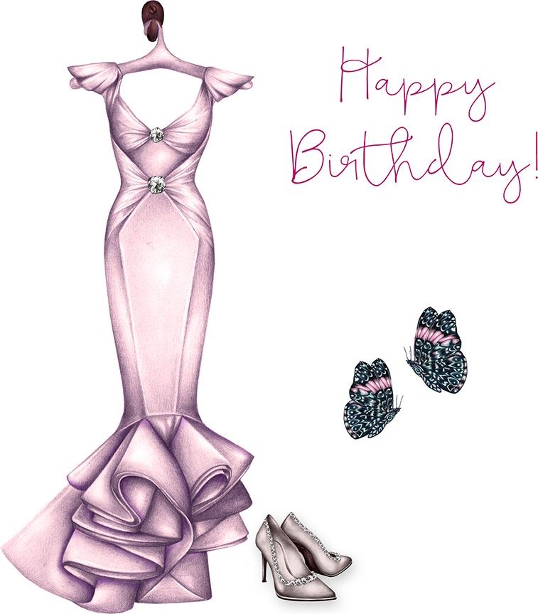 Clear Creation Karnet Swarovski kwadrat CL0322 Urodziny różowa sukienka