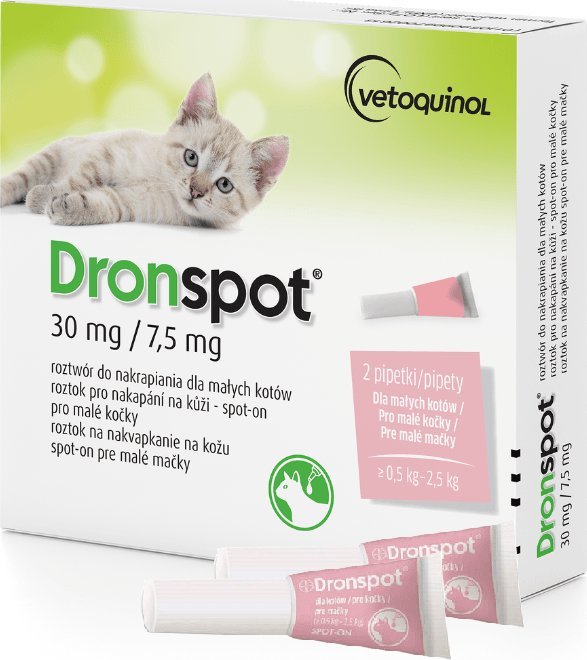 VETOQUINOL Vetoquinol DRONSPOT dla małych kotów (0,5-2,5kg)