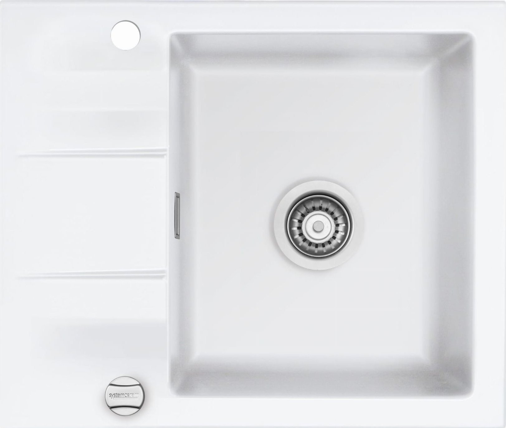 Zlewozmywak SYSTEMCERAM Systemceram Genea 60 Gronland, zlewozmywak ceramiczny, korek manualny