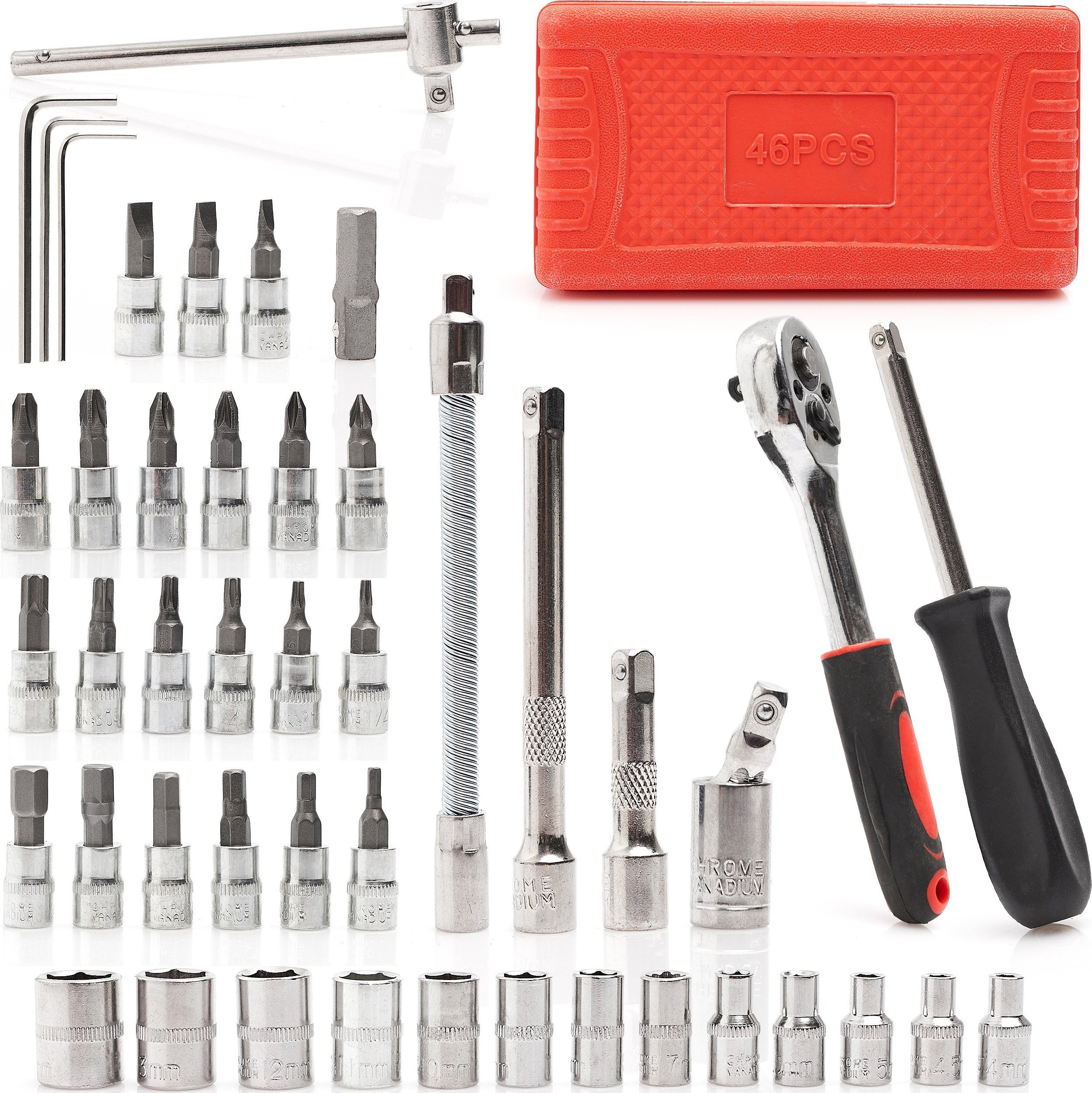 Techrebal ZESTAW KLUCZY NASADOWYCH BITY ETUI GRZECHOTKA 46W1