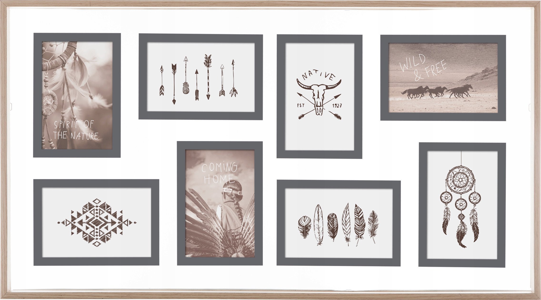 Ramka Atmosphera Multiramka na zdjęcia 10 x 15 cm, galeria w drewnianej oprawie