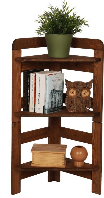 Wamar-Sosenka Regał Modułowy Narożnik 82,4x34,4x34,4cm 3 Półki BERDO Brązowy Olejowany Drewno sosnowe RR2_NZ1X035_0_R0_F1 / Wamar-Sosenka