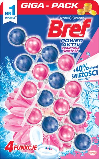 Bref Zawieszka do WC Bref Active Kwiatowy 4x50g uniwersalny