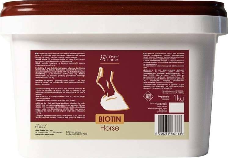 Over Horse Biotin Horse suplement poprawiający jakość kopyt i sierści 1 kg