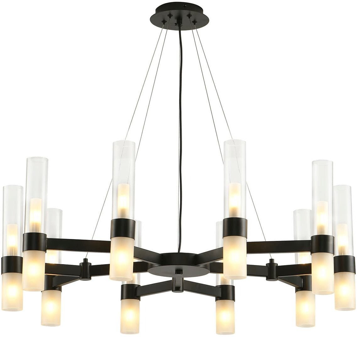 Lampa wisząca Step into Design Nowoczesny żyrandol do salonu Candela DN1505-10 black szklane czarne