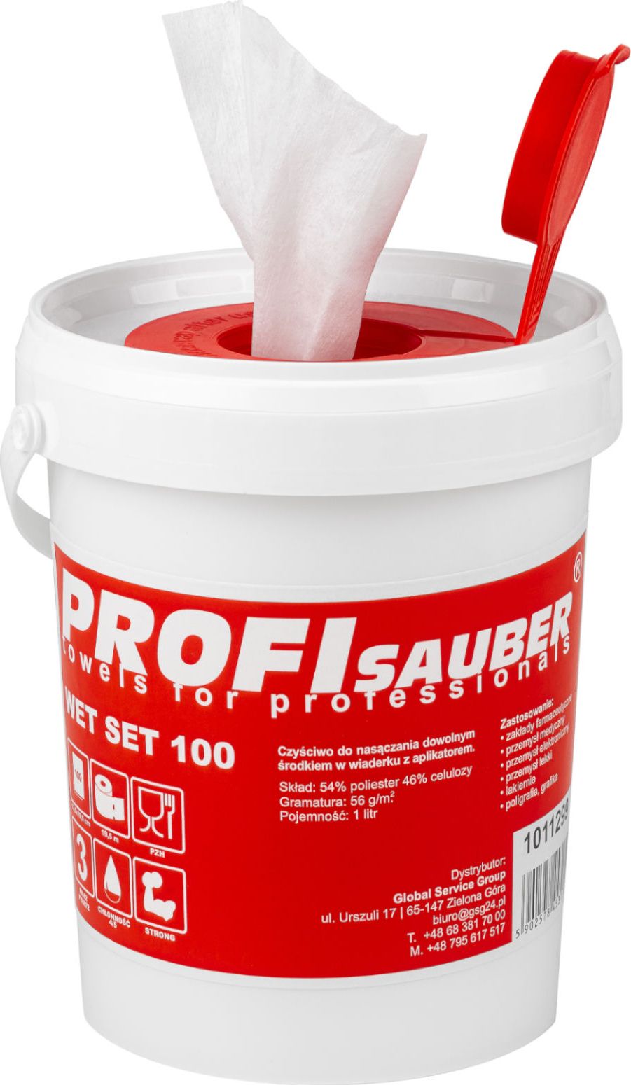 PROFI SAUBER Ściereczki w wiaderku do nasączania z dozownikiem