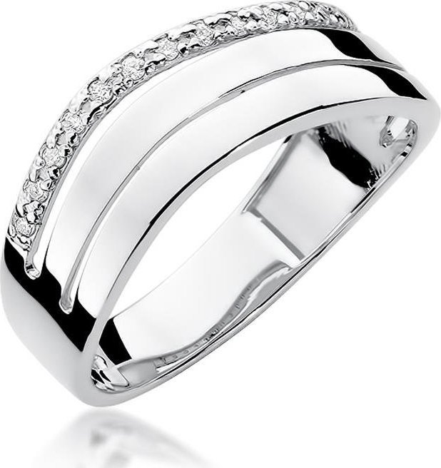 Best Diamonds złoty pierścionek z brylantem 0.09ct 12