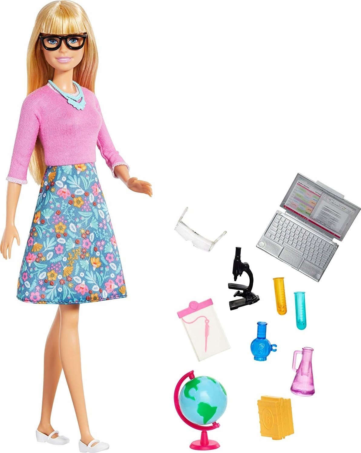 Lalka Barbie Mattel Nauczycielka z laptopem GJC23
