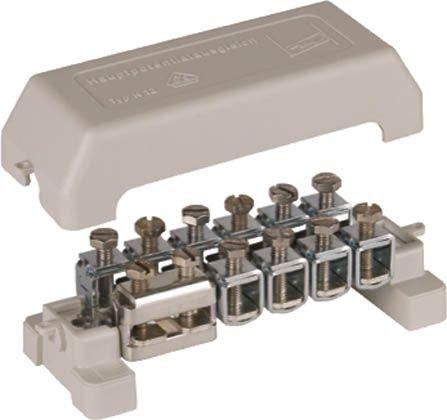 Dehn Szyna wyrównywania potencjałów K12 10 zacisków na 2,5-95mm2 lub fi 10mm 1 zacisk na płask. 30x4mm Cu/gal Sn 563200