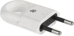 Elgotech Wtyczka płaska z uchwytem b/u Euro 2,5A 250V biała (WTP2C)