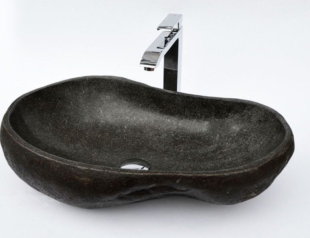 Umywalka INDERA Umywalka z kamienia rzecznego Lavabo Cut - rozmiar mały