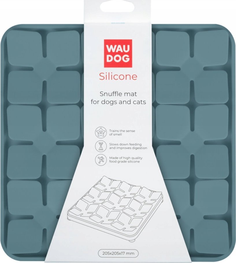 Collar WAU DOG MATA SPOWALNIAJĄCA SILIKONOWA 20,5x20,5x1,7cm SZARA