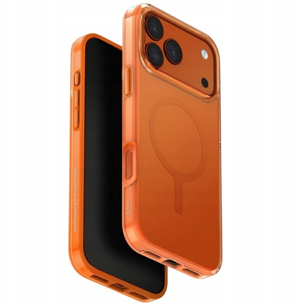 Etui UNIQ Clario do Apple iPhone 17 Pro Max Magclick Charging pomarańczowy