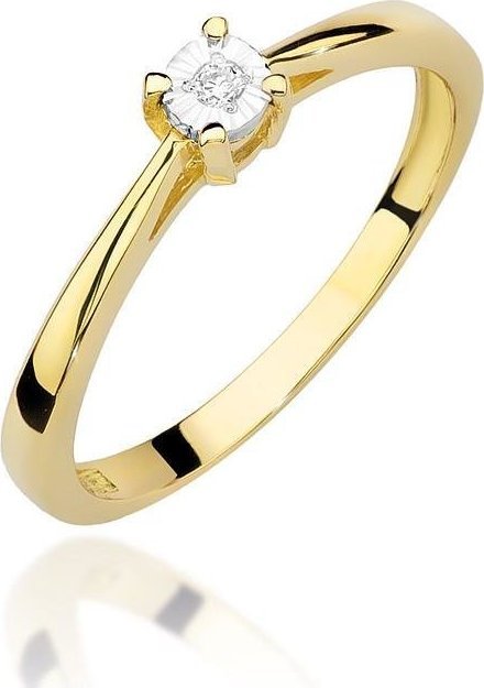 Best Diamonds złoty pierścionek z brylantem 0.02ct 14
