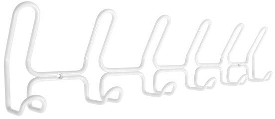Home It Wieszak z 6 haczykami, Ø6 mm x 59,2 x 5,3 x 13,2 cm, biały