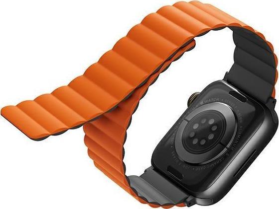 Uniq UNIQ pasek Revix Apple Watch Series 4/5/6/7/SE 44/45mm. Reversible Magnetic szary-pomarańczowy/grey-orange