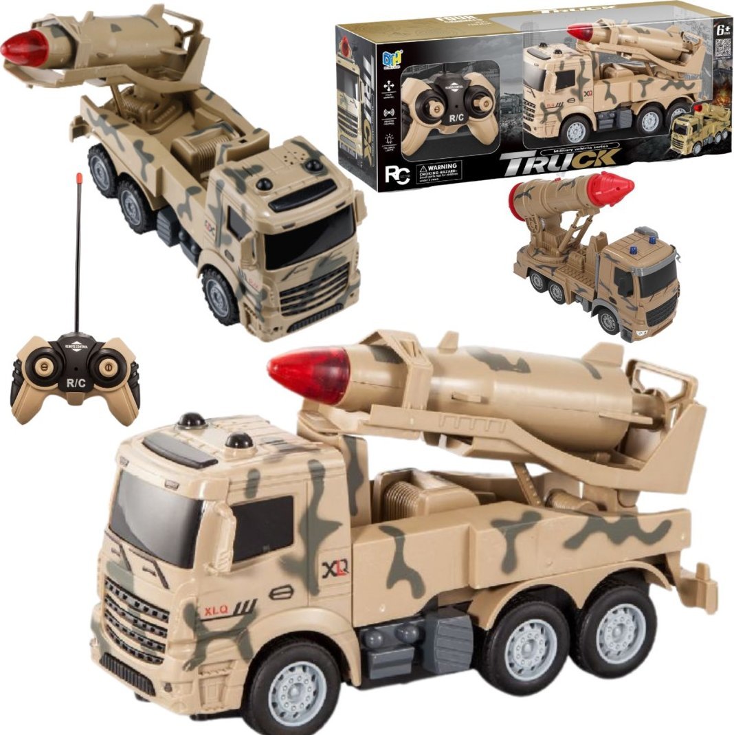 CIĘŻARÓWKA POJAZD WOJSKOWY ZDALNIE STEROWANY WYRZUTNIA RAKIETOWA DŹWIĘK LED
