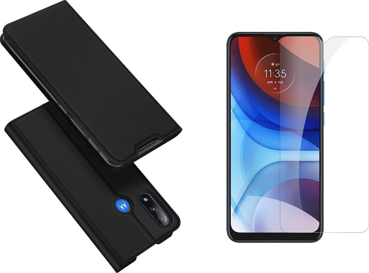 Braders Etui Dux Ducis Skin Pro + Szkło Hartowane do Motorola Moto E7 Power / E7i Power czarny