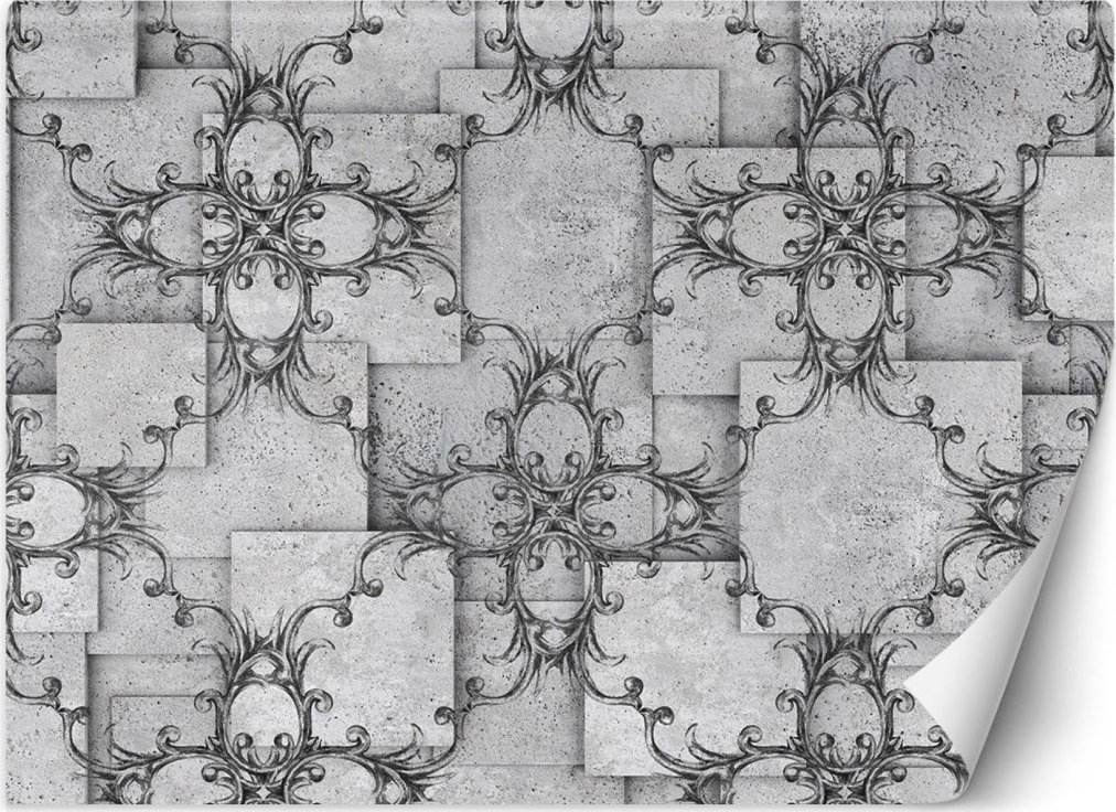 Feeby Fototapeta, Orientalny wzór na szarym tle - 254x184
