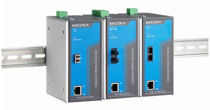 Moxa PTC-101-M-LC-HV konwerter sieciowy 100 Mbit/s 1300 nm Multifunkcyjny Niebieski, Szary